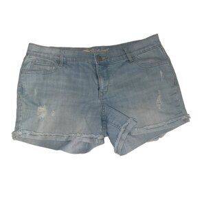 Old Navy Women Short Sz 8 Boyfriend Denim Cut-Off Light Wash Distressed Raw Edge